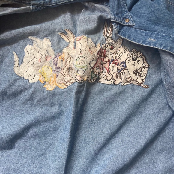 Vintage Looney Tunes Denim Shirt Size XL - Picture 5 of 7